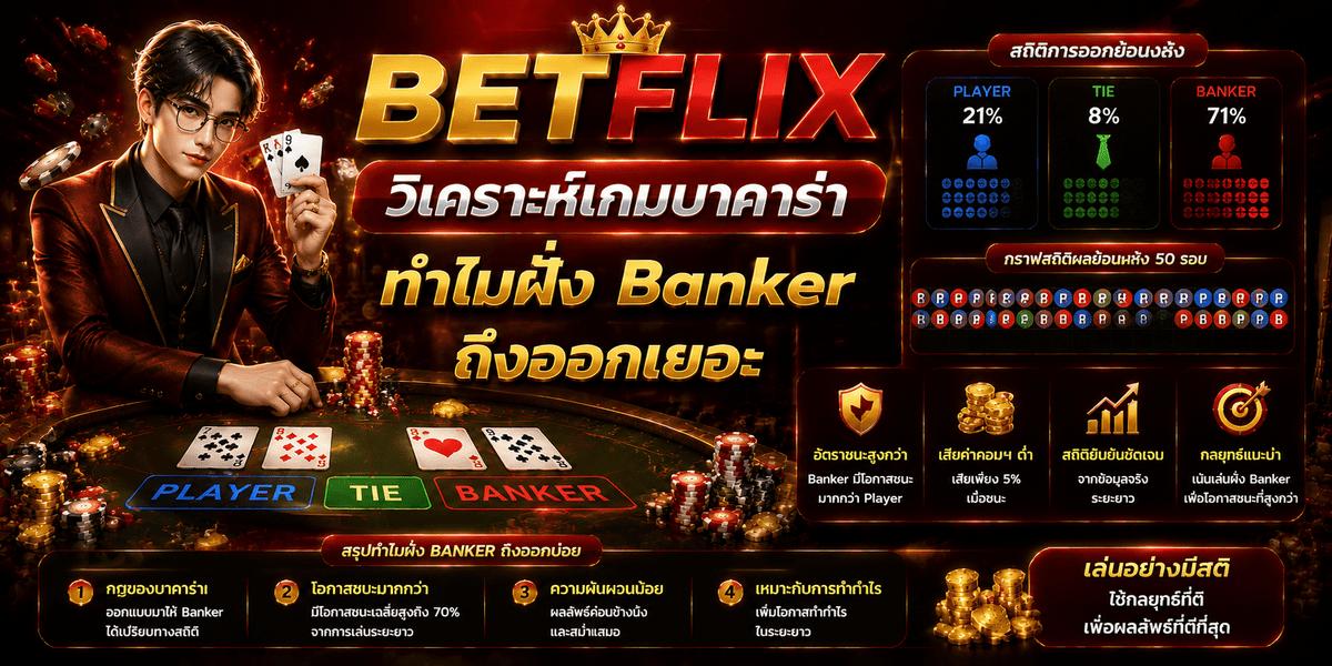 BETFLIX วิเคราะห์เกมบาคาร่า ทำไมฝั่ง Banker ถึงออกเยอะ